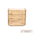 Cleo Acacia Wood 3 Drawer Chest - Light Wood - DUSK