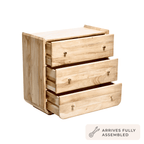 Cleo Acacia Wood 3 Drawer Chest - Light Wood - DUSK