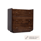 Cleo Acacia Wood 3 Drawer Chest - Walnut - DUSK