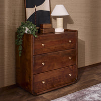 Cleo Acacia Wood 3 Drawer Chest - Walnut - DUSK