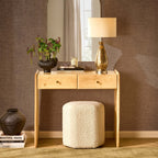Cleo Acacia Wood Dressing Table Console - Light Wood - DUSK