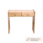 Cleo Acacia Wood Dressing Table Console - Light Wood - DUSK