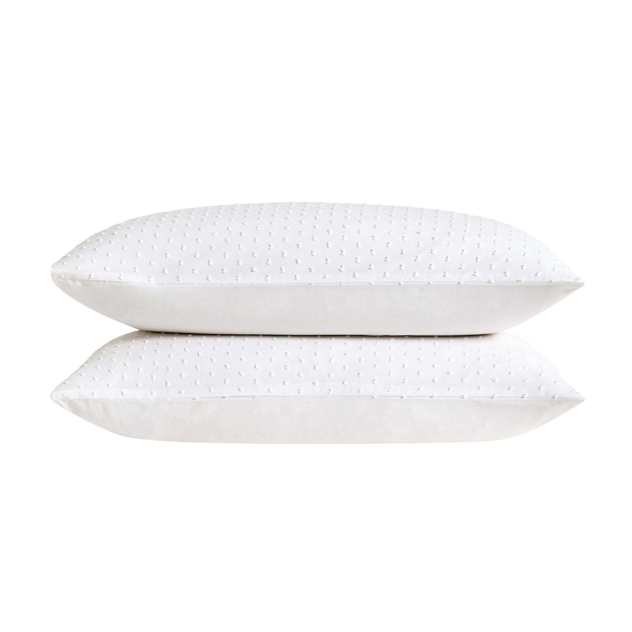 Clipped Jacquard Dobby 100% Cotton Duvet Cover & Pillowcase Set - White - DUSK