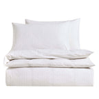 Clipped Jacquard Dobby 100% Cotton Duvet Cover & Pillowcase Set - White - DUSK