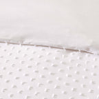 Clipped Jacquard Dobby 100% Cotton Duvet Cover & Pillowcase Set - White - DUSK