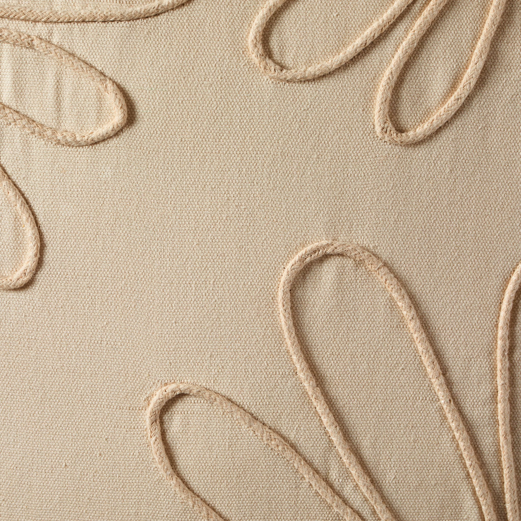 Cotton Embroidered Flower Sofa Cushion Cover - Natural - DUSK
