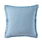 Cotton Fringed Edge Sofa Cushion Cover - Sky Blue - DUSK