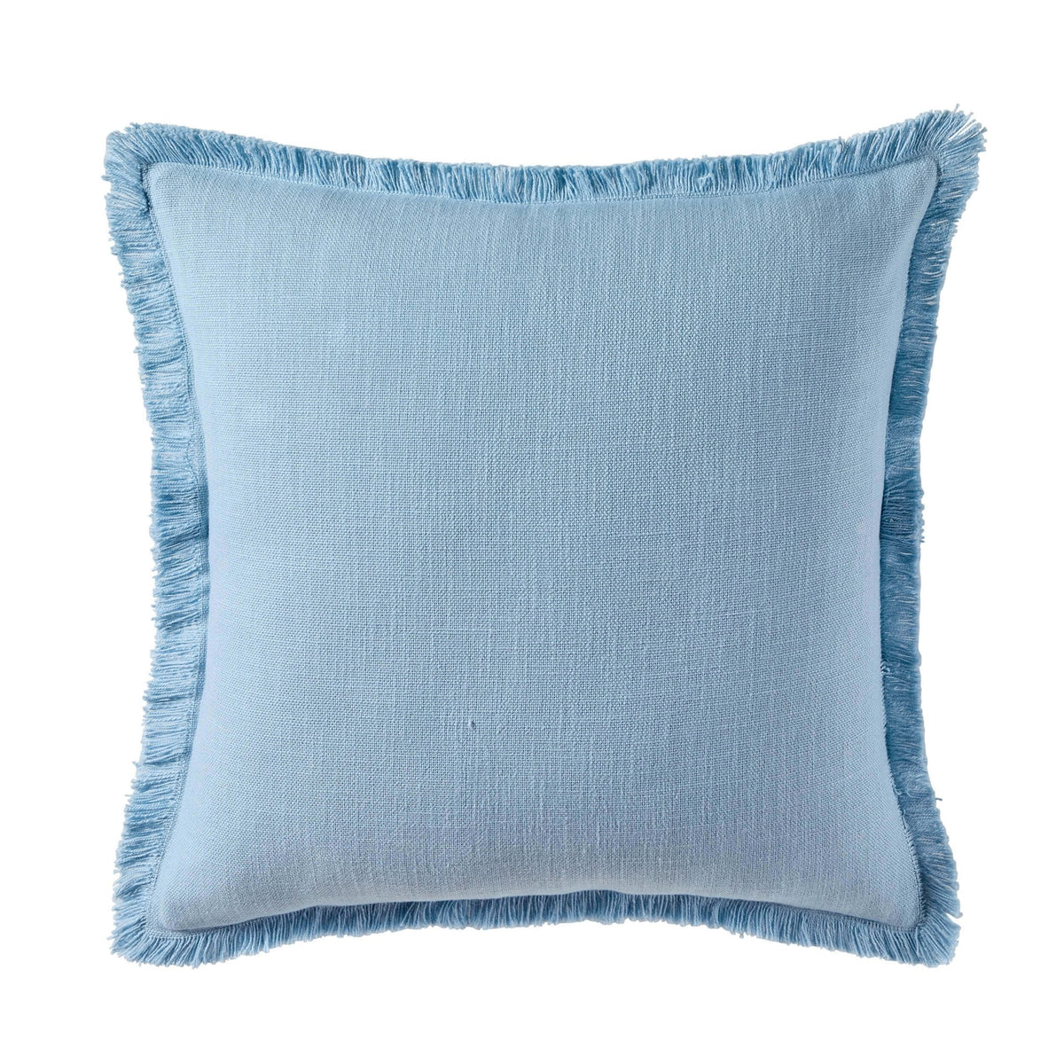 Cotton Fringed Edge Sofa Cushion Cover - Sky Blue - DUSK