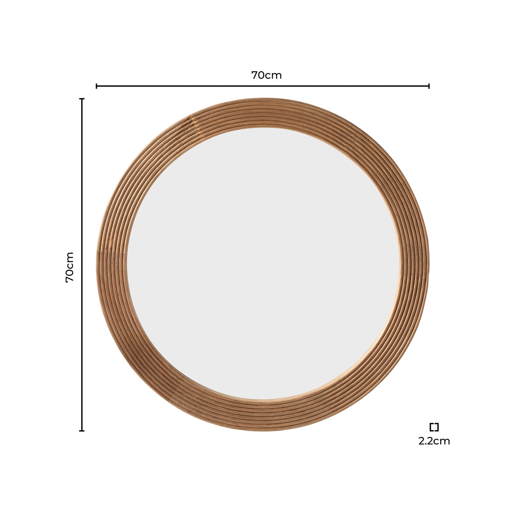Cyrus Circle Wood Mirror - Light Wood - DUSK