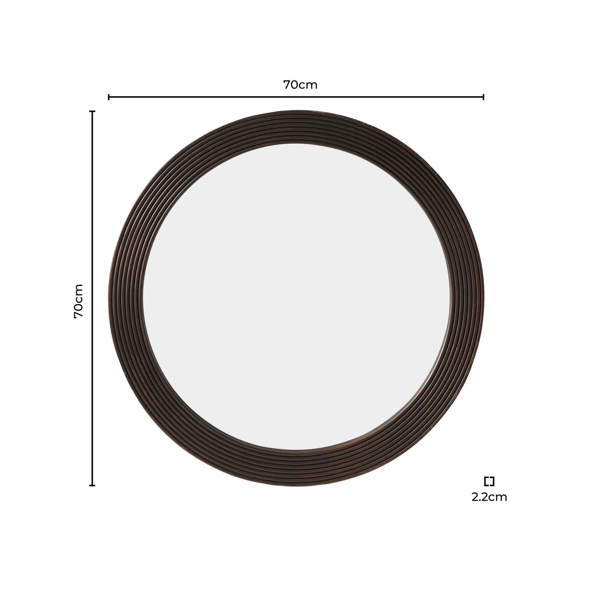 Cyrus Circle Wood Mirror - Walnut - DUSK