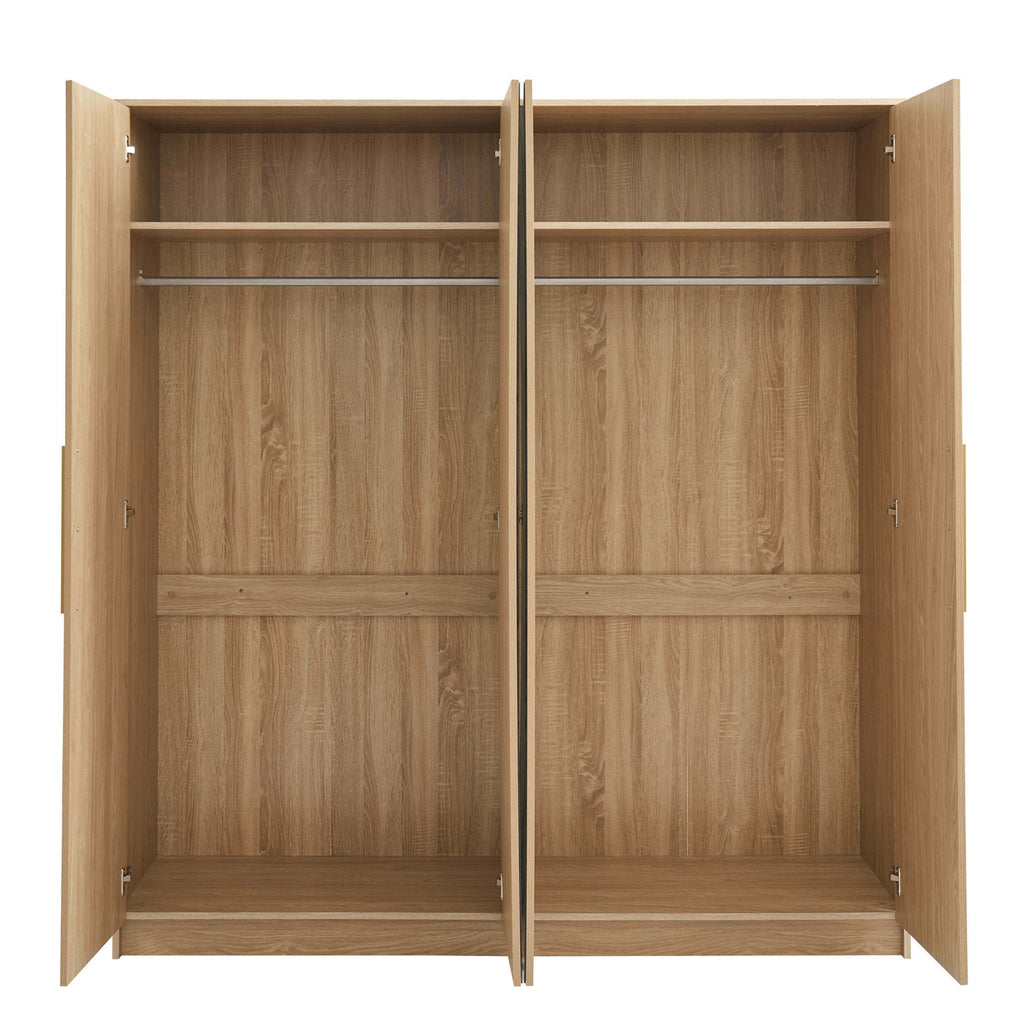 Darcey 4 Door Wardrobe - Light Wood - DUSK