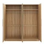 Darcey 4 Door Wardrobe - Light Wood - DUSK