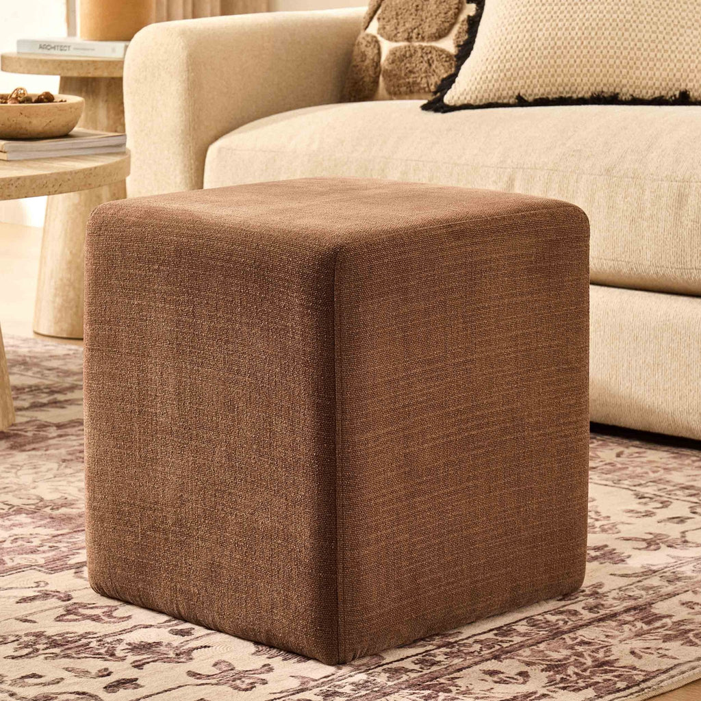 Delilah Pouffe - Chenille Tan - DUSK