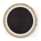 Della Jute Circle Set of 4 Placemats - Black/ Natural - DUSK
