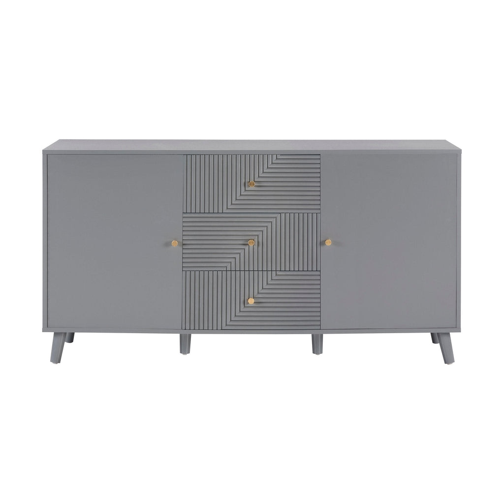 Dora Large Sideboard with Drawers - Light Grey - DUSK