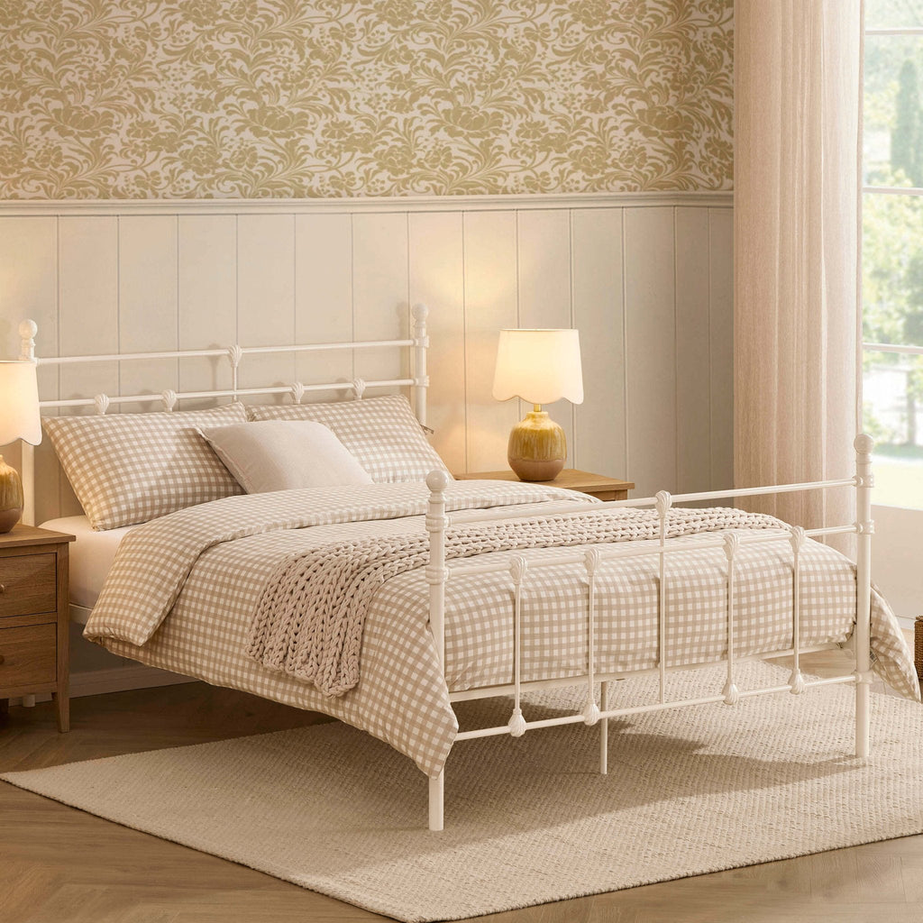 Dorset Metal Bed Frame - White - DUSK