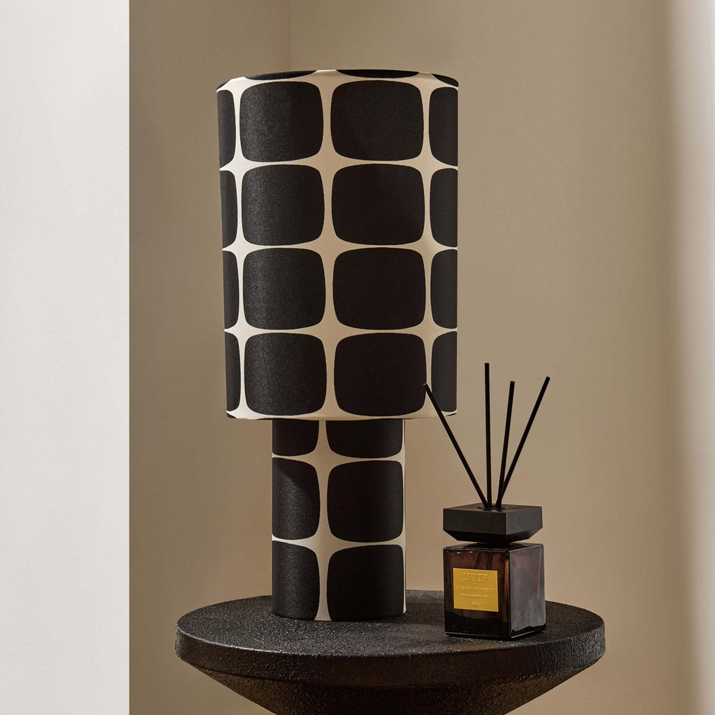 Drew Geometric Table Lamp - Black/White - DUSK