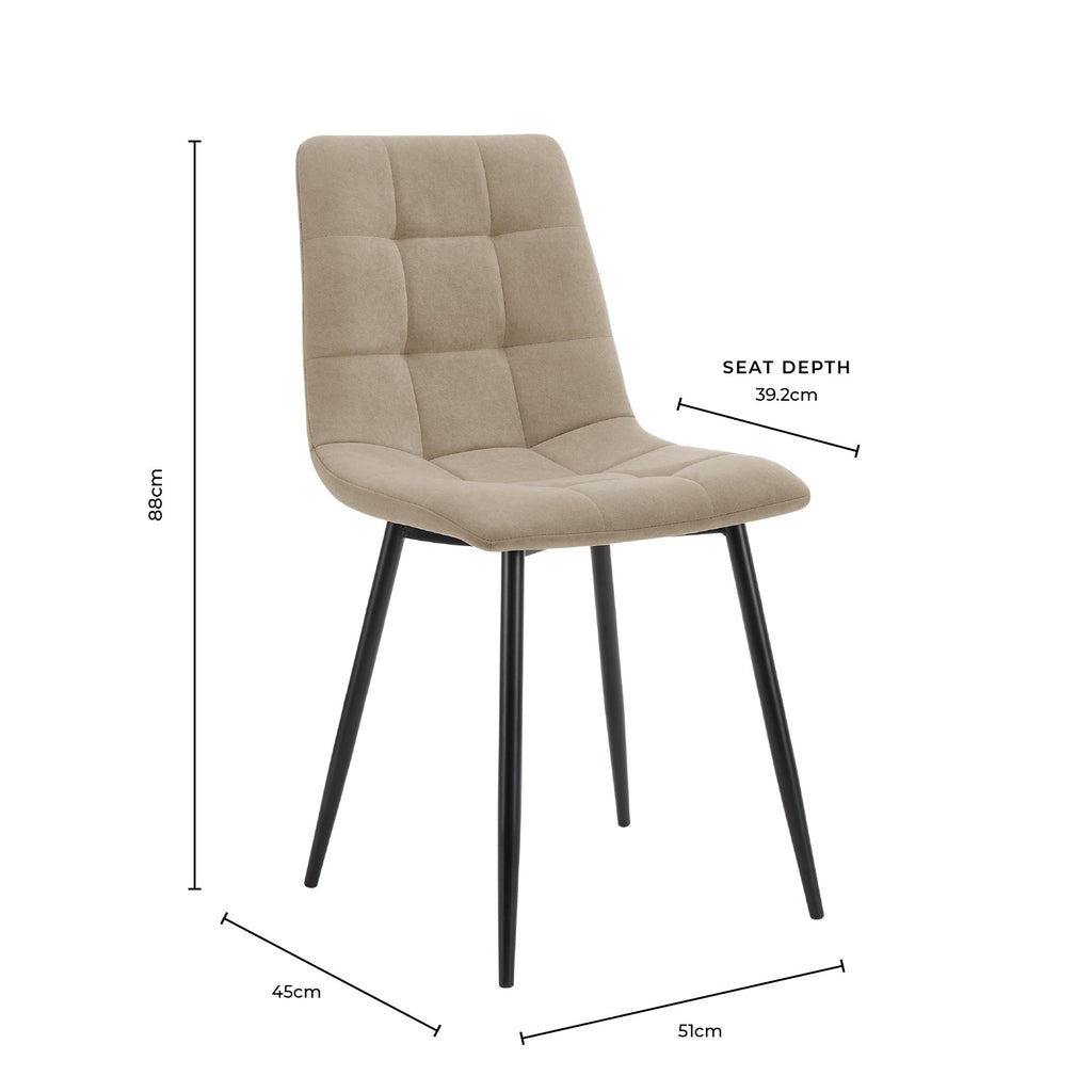 Eden Set Of 2 Dining Chairs - Faux Leather - Brown - DUSK