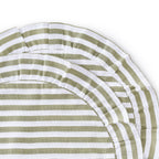 Edith Stripe Frill Edge Set of 4 Placemats - Olive Green - DUSK