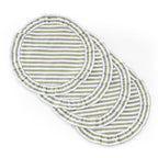 Edith Stripe Frill Edge Set of 4 Placemats - Olive Green - DUSK