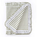 Edith Stripe Frill Edge Table Runner - Olive Green - DUSK
