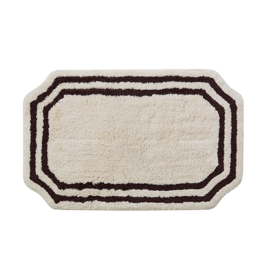 Elba Border Bath Mat - Vanilla & Chocolate - DUSK