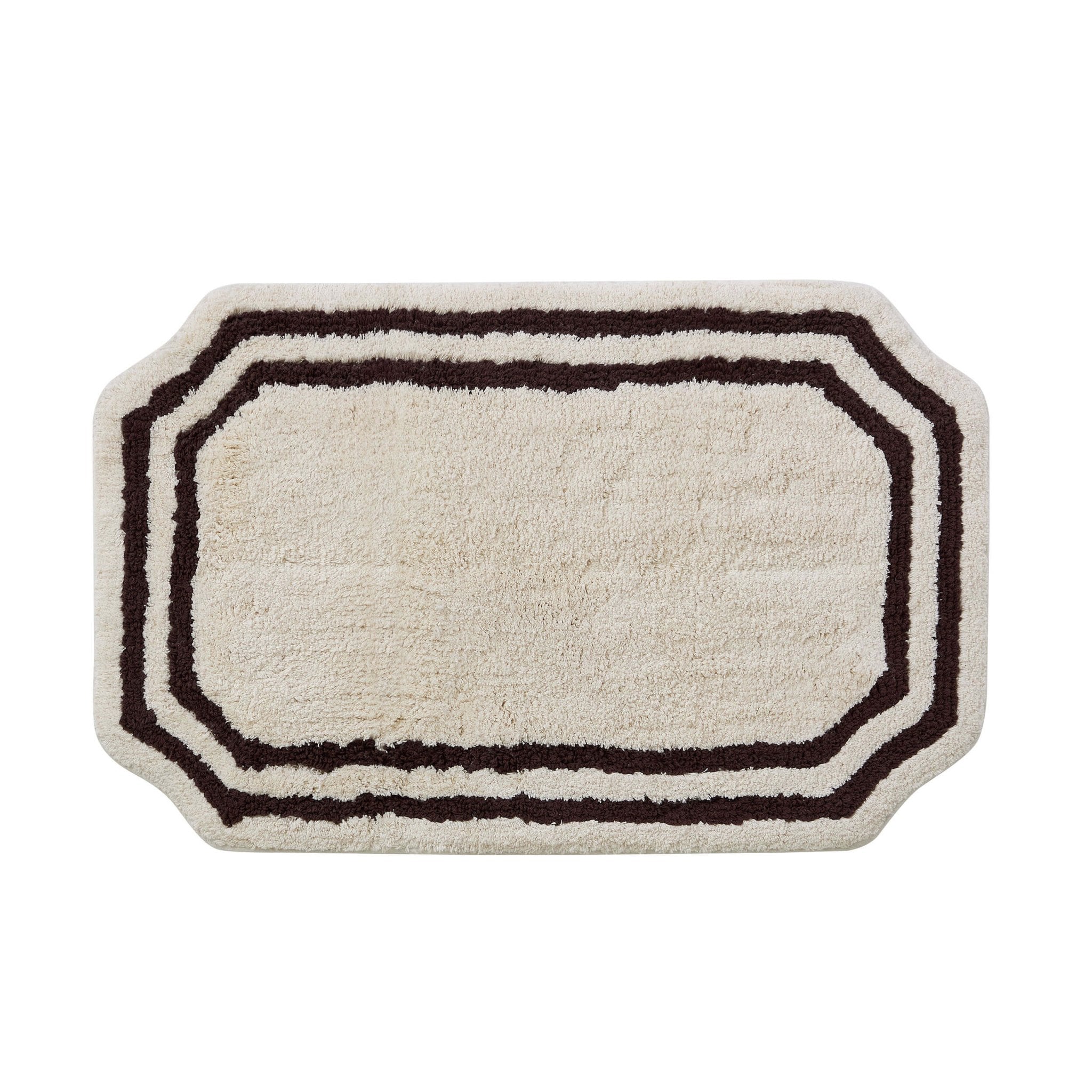Elba Border Bath Mat - Vanilla & Chocolate - DUSK