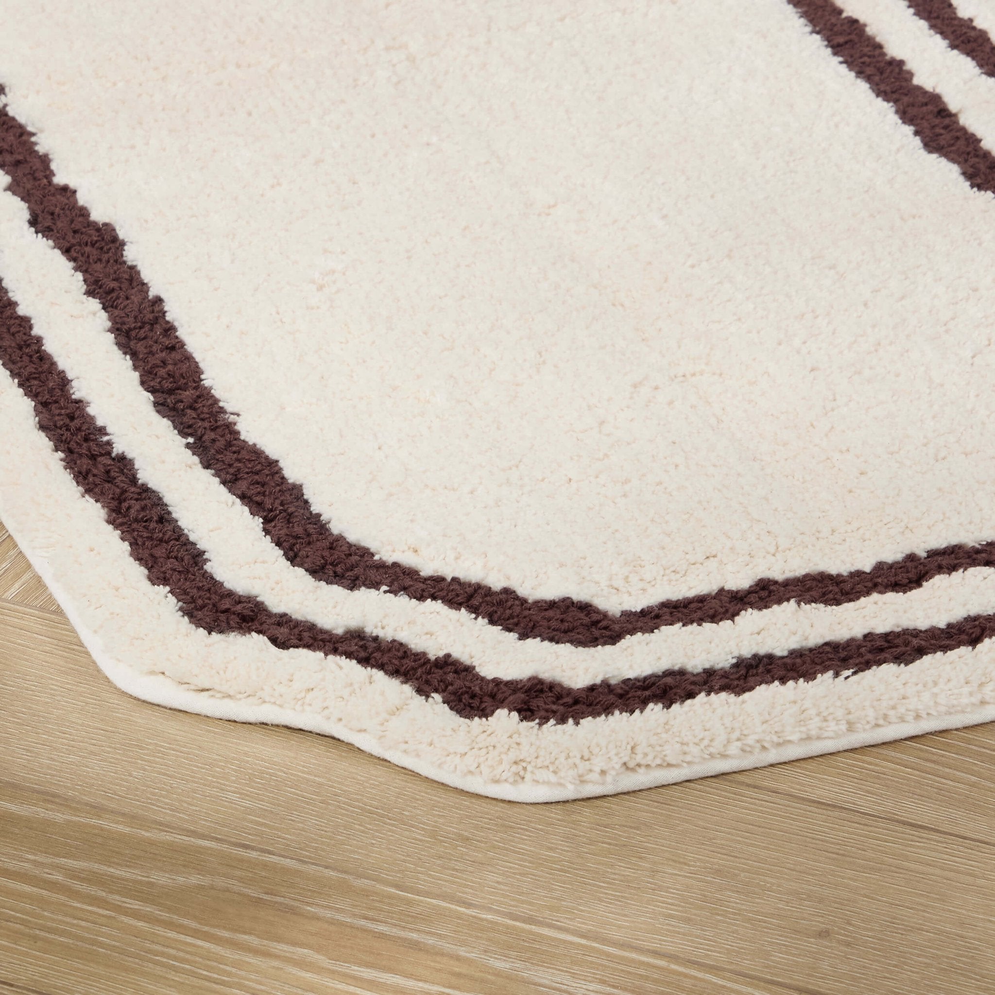 Elba Border Bath Mat - Vanilla & Chocolate - DUSK