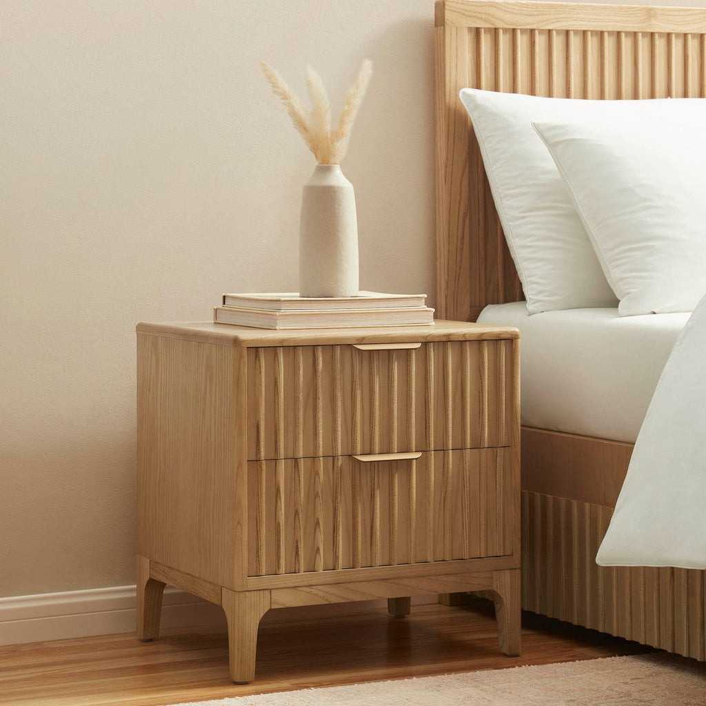 Elena Bedside Table - Light Wood - DUSK