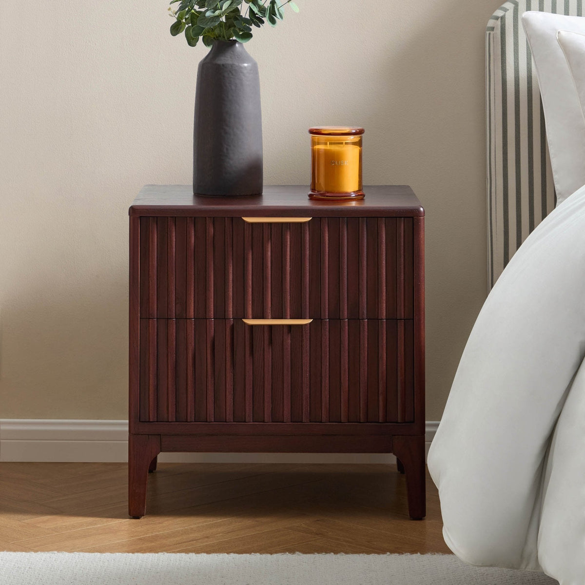 Elena Bedside Table - Mahogany - DUSK