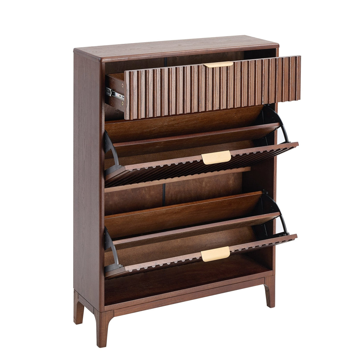 Elena Wood Veneer Shoe Storage Unit - Walnut - DUSK
