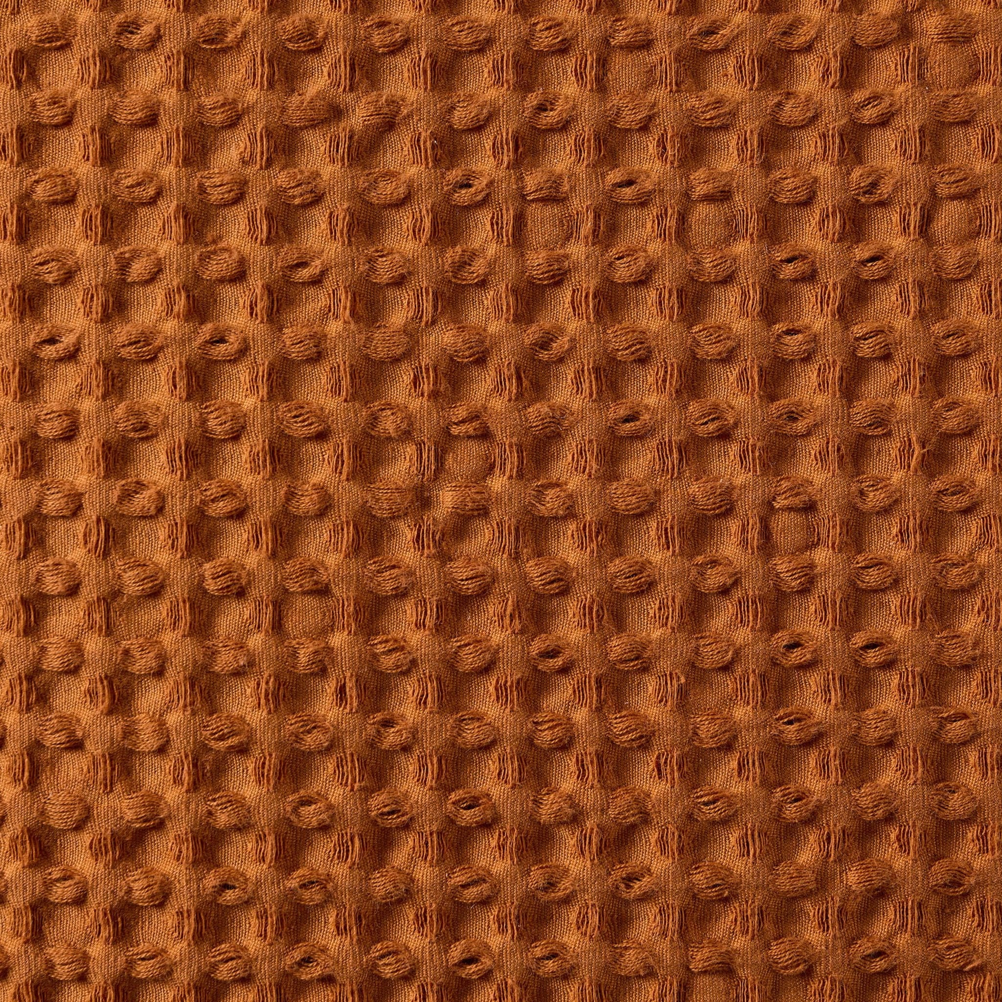 Eleni Cotton Waffle Stonewash Cushion Cover - Orange - DUSK