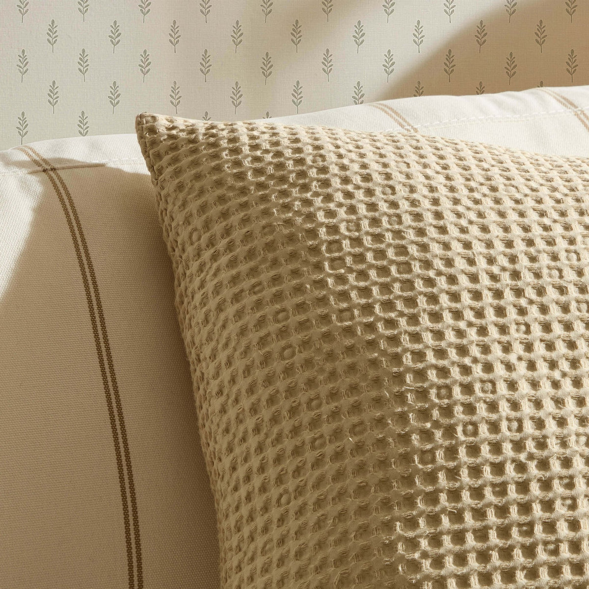 Eleni Cotton Waffle Stonewash Sofa Cushion Cover - Natural - DUSK
