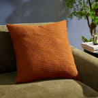 Eleni Cotton Waffle Stonewash Sofa Cushion Cover - Orange - DUSK