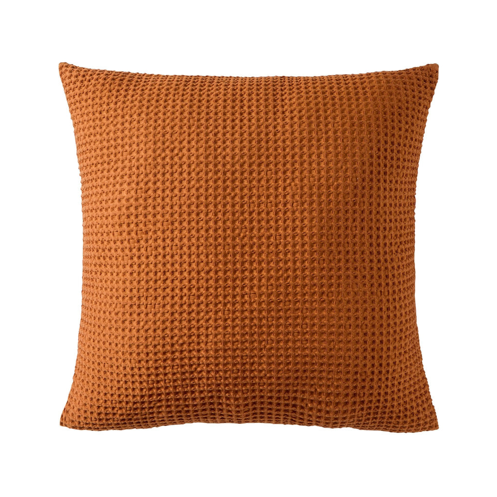 Eleni Cotton Waffle Stonewash Sofa Cushion Cover - Orange - DUSK