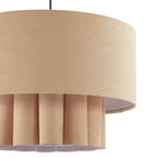 Eliza Faux Suede Two Tier Scallop Ceiling Shade - Beige - DUSK