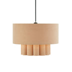 Eliza Faux Suede Two Tier Scallop Ceiling Shade - Beige - DUSK