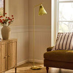 Ella Glass Conical Striped Floor Lamp - Green - DUSK