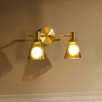 Ella Glass Conical Striped Wall Light - Green - DUSK