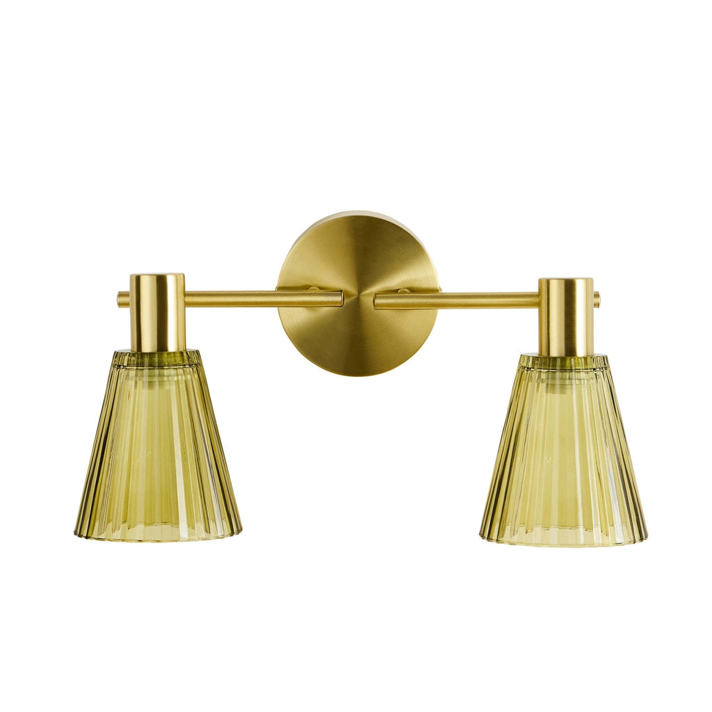 Ella Glass Conical Striped Wall Light - Green - DUSK