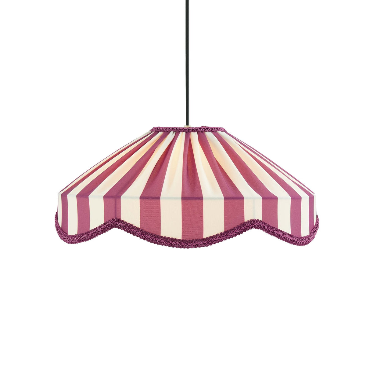 Elliot Linen Scallop Stripe Ceiling Shade - Plum - DUSK