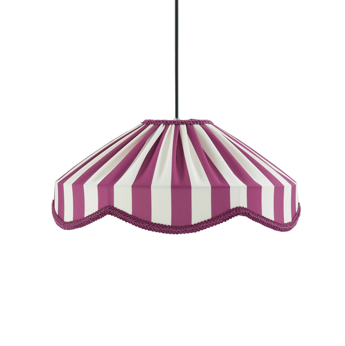 Elliot Linen Scallop Stripe Ceiling Shade - Plum - DUSK