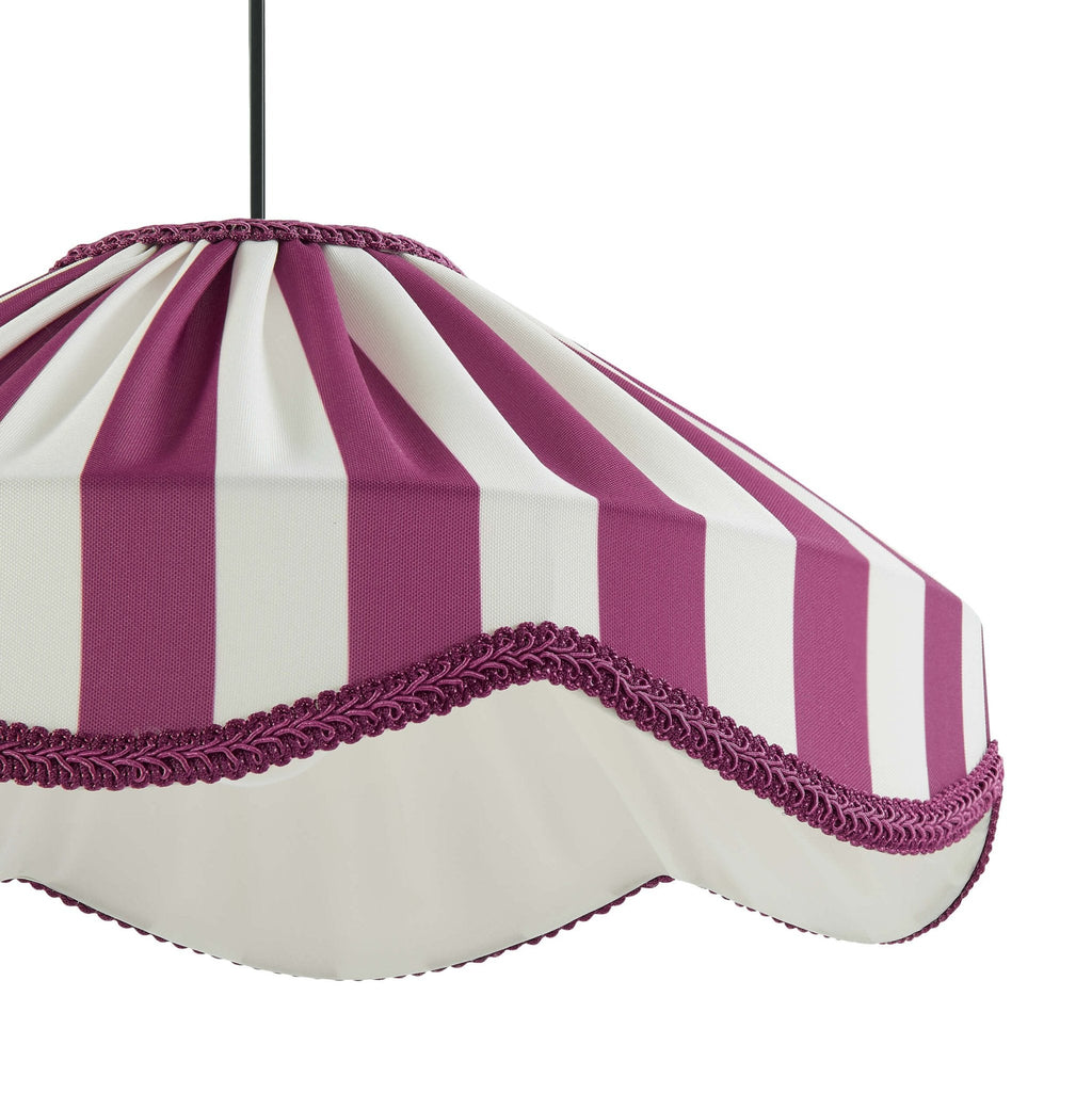 Elliot Linen Scallop Stripe Ceiling Shade - Plum - DUSK