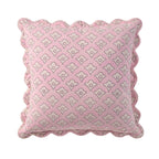 Esme 100% Cotton Printed Scallop Cushion Cover - Pink - DUSK