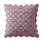 Esme 100% Cotton Printed Scallop Reversible Cushion Cover - Pink - DUSK