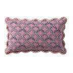 Esme 100% Cotton Printed Scallop Reversible Cushion Cover - Pink - DUSK