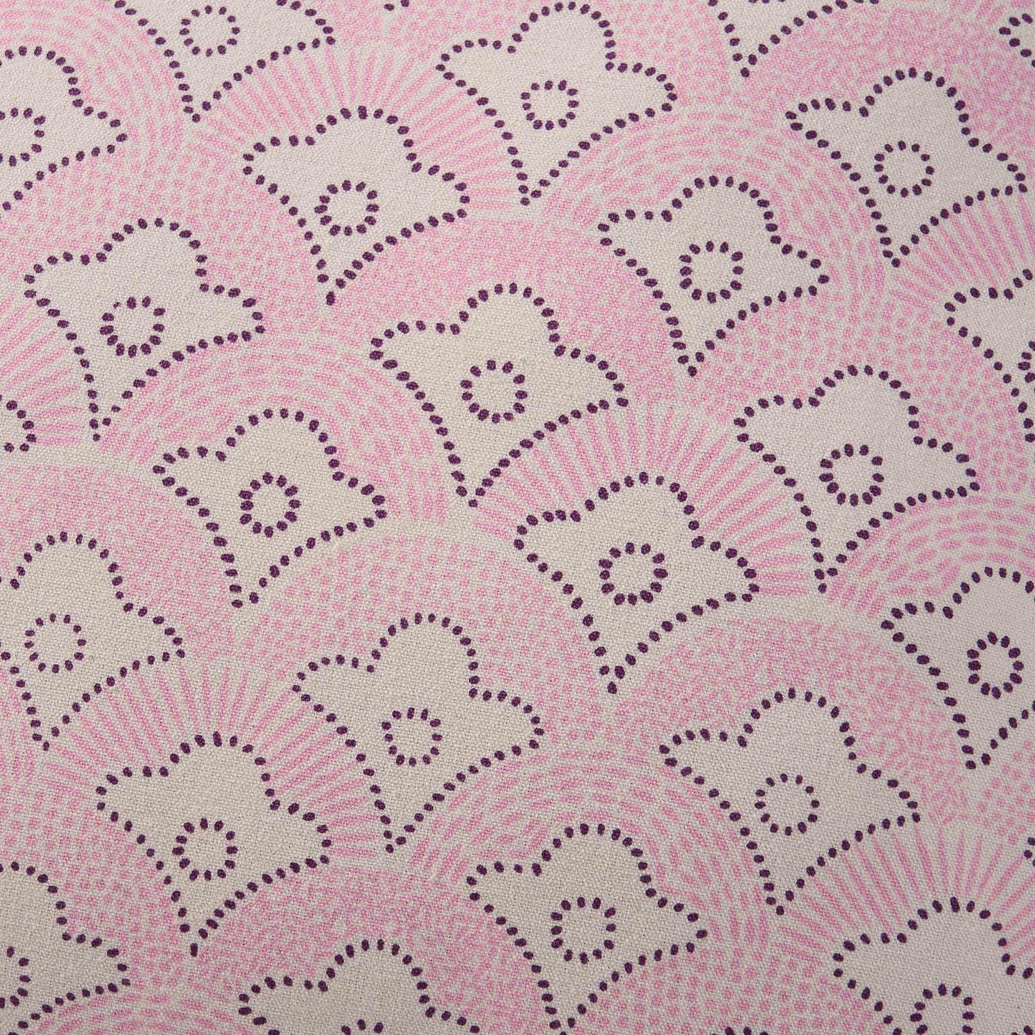 Esme 100% Cotton Printed Scallop Reversible Cushion Cover - Pink - DUSK