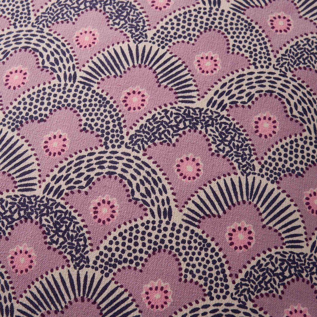 Esme 100% Cotton Printed Scallop Reversible Cushion Cover - Pink - DUSK