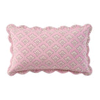 Esme 100% Cotton Printed Scallop Reversible Cushion Cover - Pink - DUSK