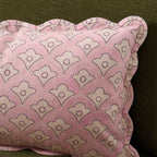 Esme 100% Cotton Printed Scallop Sofa Cushion Cover - Pink - DUSK